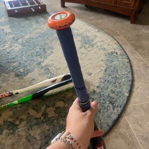 Easton Baseball Bat with Orange and Blue Accents
